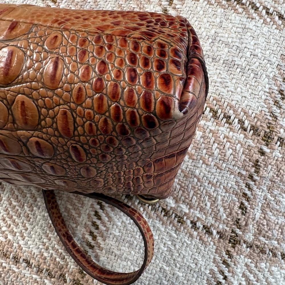 BRAHMIN Lorelei Shoulder/Clutch Handbag Pecan Croco Embossed Leather - Picture 8 of 13